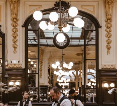 Interior of Bouillon Chartier Grands Boulevards restaurant in Paris