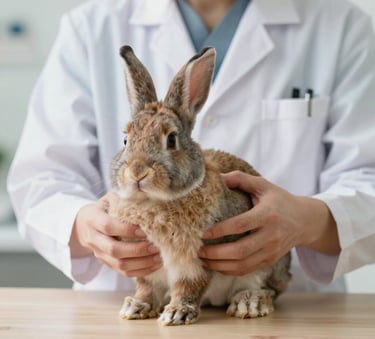 Veterinarian gently examining a colorful exotic bird in a bright clinic room