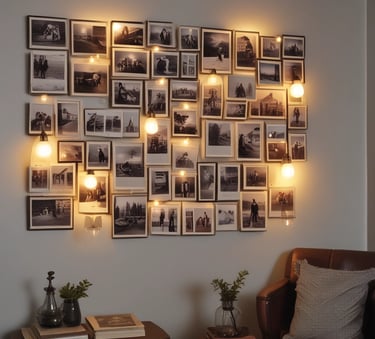 Cozy warm LED lamp casting soft light in a living room corner