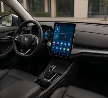 Interior do BYD Song Pro com painel e central multimídia em destaque