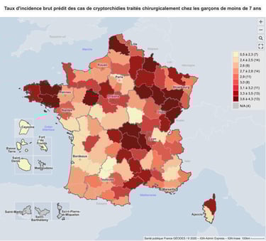 PESTICIDES SANTÉ CARTE MALFORMATION REPORDUCTIF CRYPTORCHIDIES