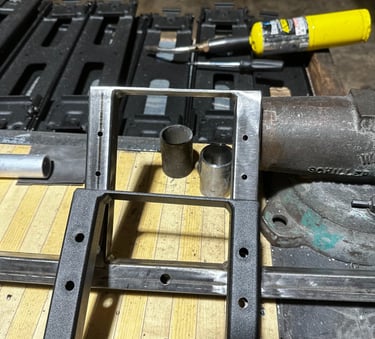 metal scraps on a table
