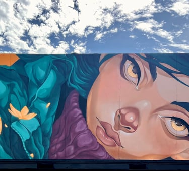 Chrysalis - Mural en Wynwood, Miami, festival de street art, arte urbano por Ona Salvador
