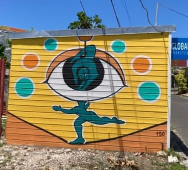 Fresque murale sur le thème de la danse et du cirque