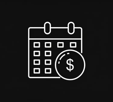 a calendar with a dollar sign signalling getting paid regularly