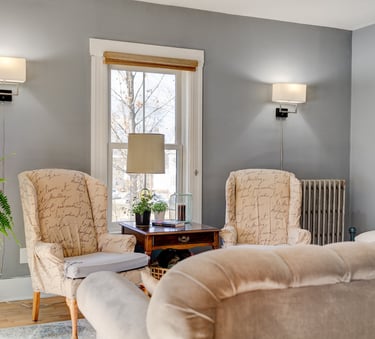 A peaceful sitting area for reconnecting