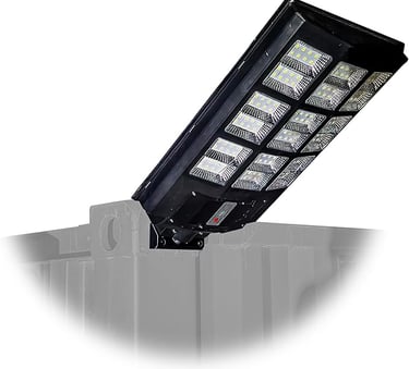 Large LED Solar-Powered Street Lamp with Shipping Container Corner Casting Mount