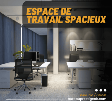 a desk with a computer and a desk with a chair