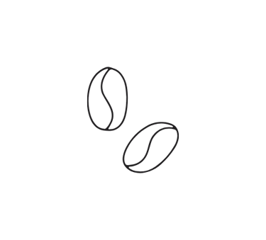 Dois grãos de café simbolizando a seleção rigorosa e o comércio justo dos nossos cafés especiais