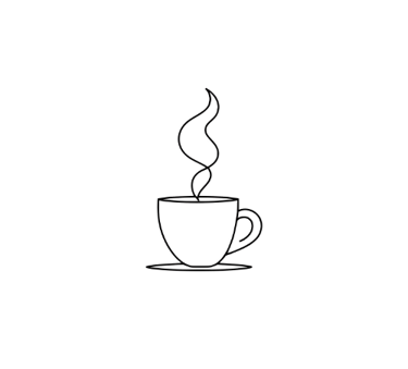 Ilustração de uma xícara fumegante representando o sabor natural e doce do melhor Café em Curitiba