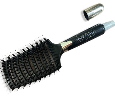 A picture of Sisi N’ Spray detangling brush designed for gentle, effective hair care.