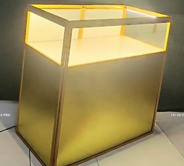 Folding led illuminated showcase counter