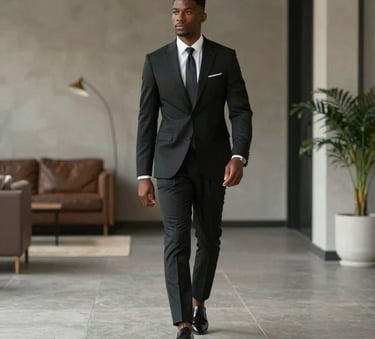 Stylish young men presenting sharp looks during the men's fashion showcase.