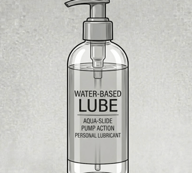 Black and white Image of water based lube