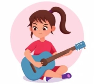 Practicing the A major guitar chord