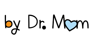 logo with cursive writing saying by dr. mom