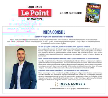 Interview du cabinet Ineca Conseil parue dans Le Point, expert-comptable à Nice et Sophia Antipolis