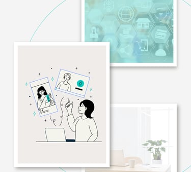 a person sitting at a table with a laptop strategizing social media 