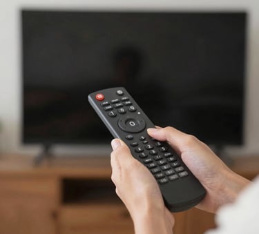 A modern Global smart home interior featuring high-tech gadgets and clean design, with subtle Midnight Slate Blue and Steel Blue accents, sharp focus, architectural photography.