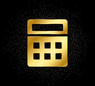 Golden Calculator with a black background