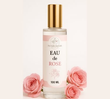 Bouteille de 100 ml d’eau de rose Damascena pure, distillée à froid à Ouarzazate pour soins du visag