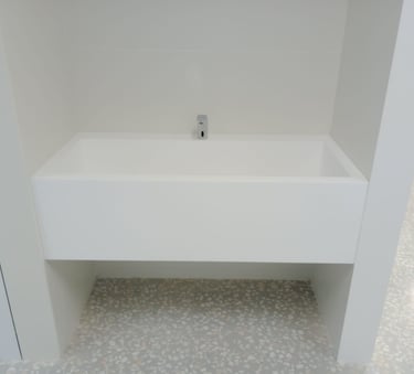 Ok solid surface fregadero especial para zona de boxes