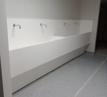 Ok solid surface lavamanos para quirófanos, longitud 4,4 metros