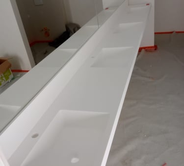 Ok solid surface lavabos para zona de vestuarios de quirófanos