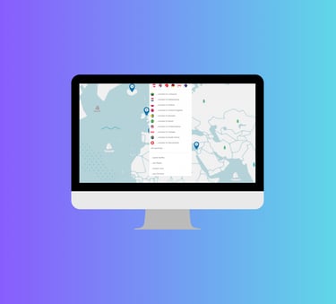 Photo of computer with VPN countries
