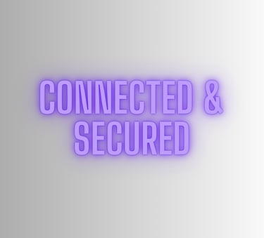 Purple Connected & Secured with grey background