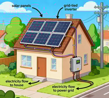 a house with solar panels and solar panels