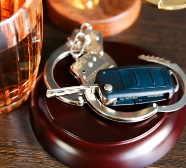 keys and handcuffs on desk