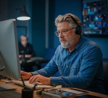 Jay Walsh of JCWalshCreative Video Editing in Tucson, AZ in an AI created image.