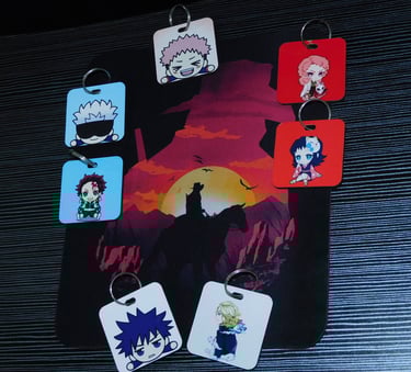 Llaveros y Mousepad con diseños de Anime