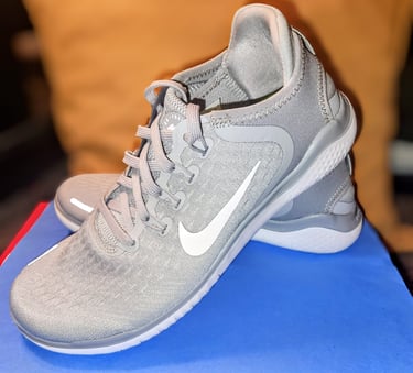 A pair of Nike's sporty shoes.