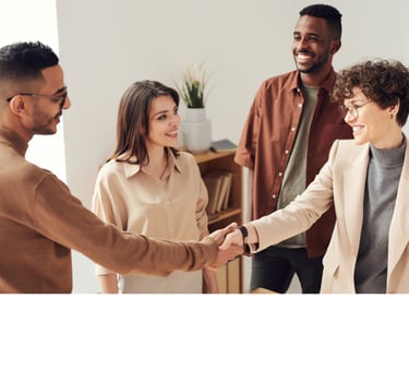 Group of college students collaborating/meeting with each other