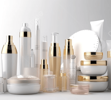 embalagens de frascos e potes de produtos cosméticos convencionais
