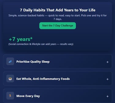 7 Day habits Challenge