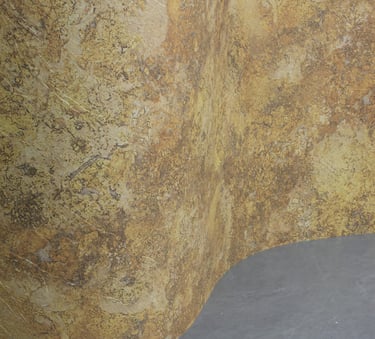Sinoflexistone sheet mimicking the corten steel effect, providing a durable and artistic touch