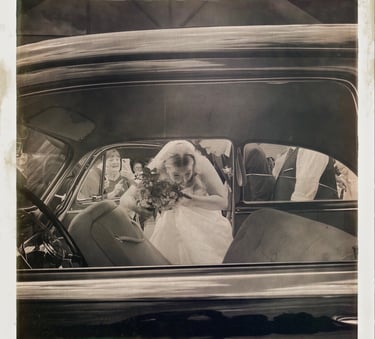 A vintage getaway car affords itself many candid moments and a serene exhale after anticipation