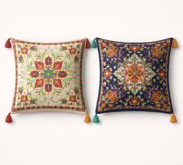 Hand embroidered cushion covers