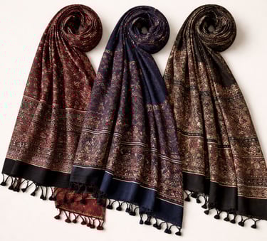 Ajrak print dupattas handmade