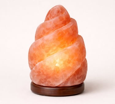 Designer Himalayan salt lamp sculpted decorative ambient lighting