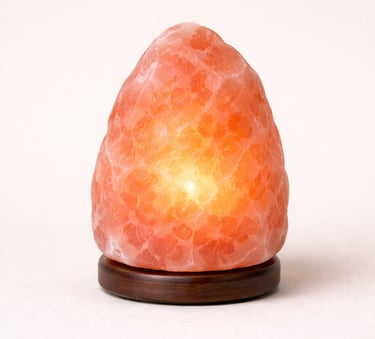 Pink Himalayan crystal salt lamp warm ambient lighting