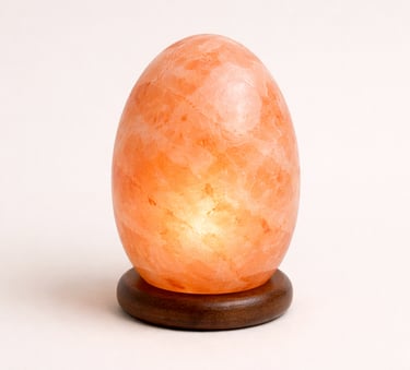 Oval Himalayan salt lamp smooth crystal décor light