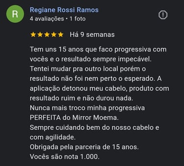 comentario google cliente escova progressiva