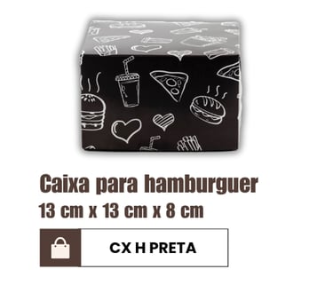 Caixa para hamburguer preta