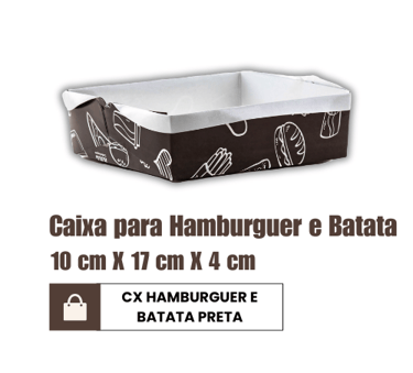 Box para hamburguer e batata