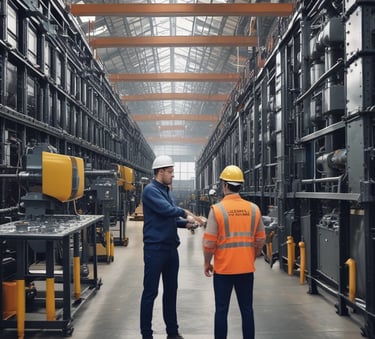 two men wearing hard hat standing near clear glass window