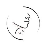 Line art illustration showing a neck lift and jawline tightening procedure with upward arrows.